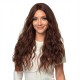 Center-Parted Large Wavy Long Hair | Honey Amber Brown | Realistic Full Wig