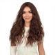 Center-Parted Large Wavy Long Hair | Honey Amber Brown | Realistic Full Wig