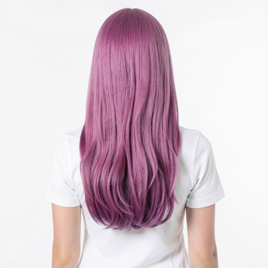 Pink Long Curly Hair with Airy Bangs - Anime Cosplay Wig (Full Wig)