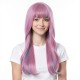 Pink Long Curly Hair with Airy Bangs - Anime Cosplay Wig (Full Wig)