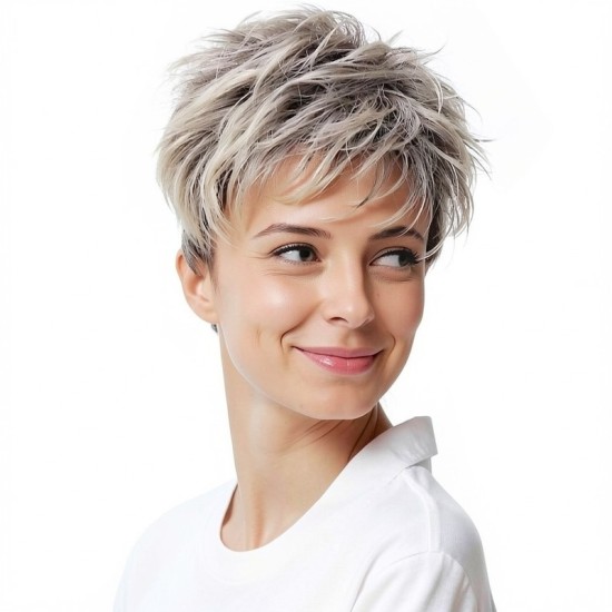 Men's Short Hair Wig | Black Side-Parted Short Hair | For Sports and Performance