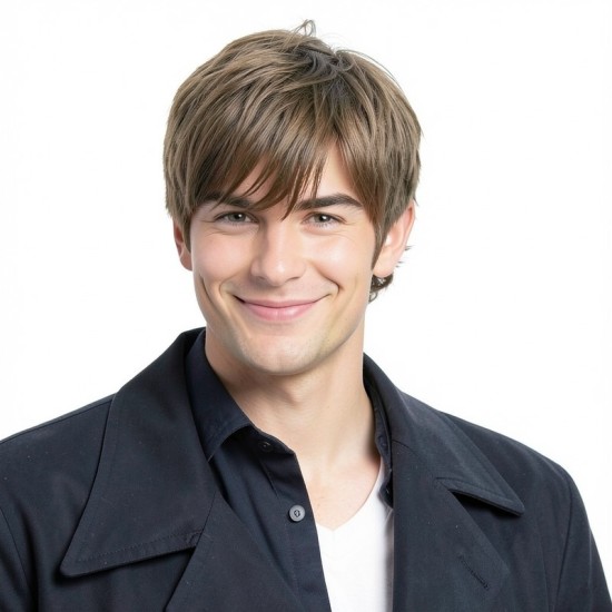Men's Short Hair Wig | Black Side-Parted Short Hair | For Sports and Performance