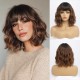 New Hot Sales Synthetic Full Wig with Bangs and Loose Wavy Short Curled Hair for Fashionable Women
