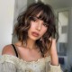 New Hot Sales Synthetic Full Wig with Bangs and Loose Wavy Short Curled Hair for Fashionable Women