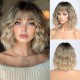 New Hot Sales Synthetic Full Wig with Bangs and Loose Wavy Short Curled Hair for Fashionable Women