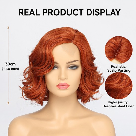 Women's Vintage Curly Lace Front Wig with Heat-Resistant Fiber and Breathable Net Cap for Everyday Wear