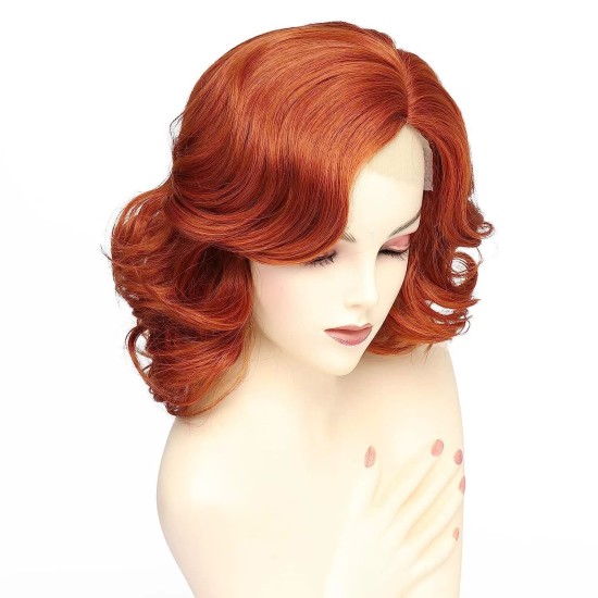 Women's Vintage Curly Lace Front Wig with Heat-Resistant Fiber and Breathable Net Cap for Everyday Wear