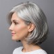 Silver Short Wavy Bob Wig for Women - Voluminous Natural Look for Elderly Moms