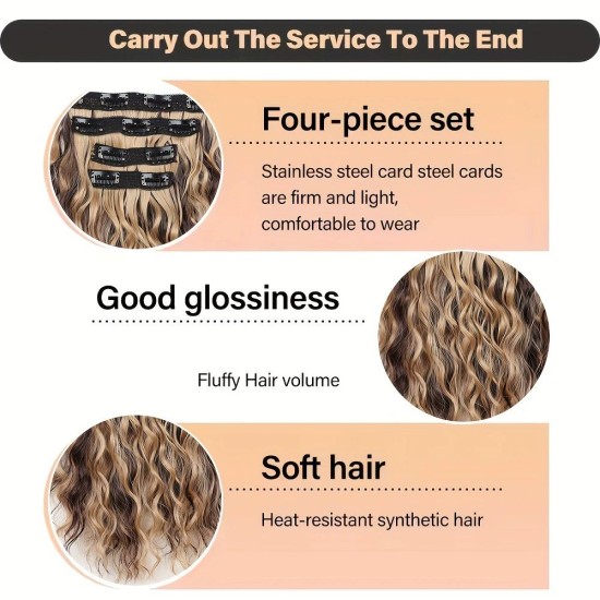 12-inch Synthetic Wefted Wig Piece with Wavy Curl - Lightweight, Breathable, and High-Temperature Resistant