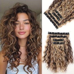 12-inch Synthetic Wefted Wig Piece with Wavy Curl - Lightweight, Breathable, and High-Temperature Resistant