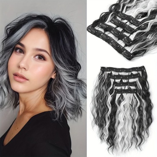 12-inch Synthetic Wefted Wig Piece with Wavy Curl - Lightweight, Breathable, and High-Temperature Resistant