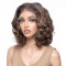 13x4 Lace Front Wig - Body Wave Brown & Blonde Mix Synthetic Curly Wig