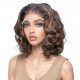 13x4 Lace Front Wig - Body Wave Brown & Blonde Mix Synthetic Curly Wig