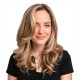 Gold Multi-layered Long Curly Hair | With Curtain Bangs Wig Cap