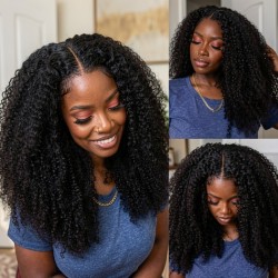 Women's Small Curl Wig | Long Wavy Synthetic Hair | Semi-Handmade Wig Cap
