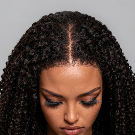 Women's Small Curl Wig | Long Wavy Synthetic Hair | Semi-Handmade Wig Cap