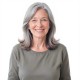 Women's Long Straight Wig | Center Part with Bangs | Ash Gray | Synthetic Full Wig Cap