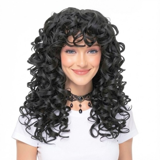 Women's Natural Wavy Perm Short Curly Wig Cap