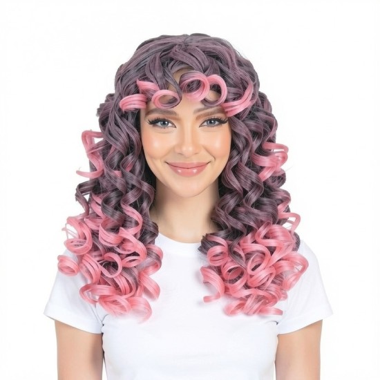 Women's Natural Wavy Perm Short Curly Wig Cap