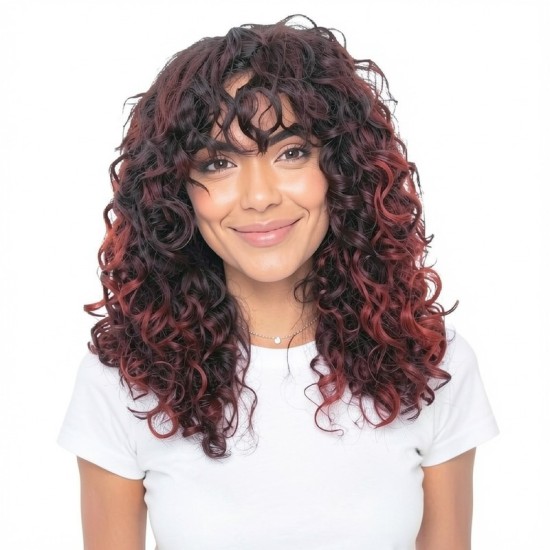 Women's Natural Wavy Perm Short Curly Wig Cap