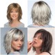 Women's Short Gradient Fashion Synthetic Wig, Voluminous Curly Hairpiece for Fair Skin