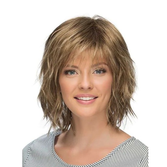 Women's Short Gradient Fashion Synthetic Wig, Voluminous Curly Hairpiece for Fair Skin