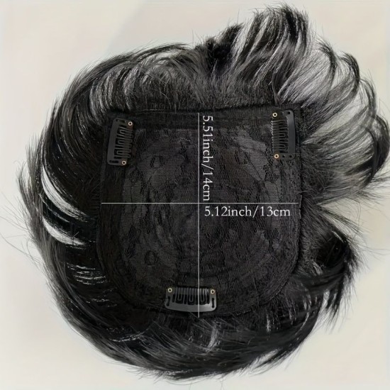 Men's Invisible Short Straight Synthetic Topper Wig
