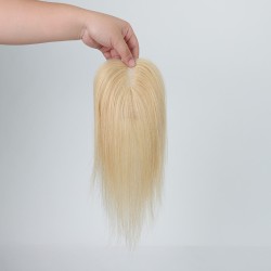 Platinum Top Full-Hand-Knitted Human Hair Sliding Bangs Replacement Piece – Lightweight Breathable Add Volume