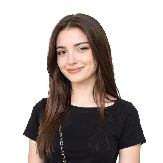Platinum Top Full-Hand-Knitted Human Hair Sliding Bangs Replacement Piece – Lightweight Breathable Add Volume