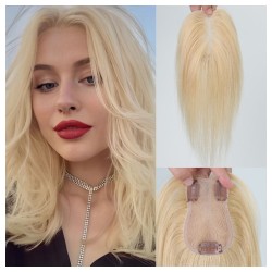 Bangs Frontal Full Hand-Tied Human Hair Topping Platinum Hair System for Hair Loss Lightweight Breathable Hair Thickening Sanch