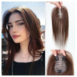 Bangs Frontal Full Hand-Tied Human Hair Topping Platinum Hair System for Hair Loss Lightweight Breathable Hair Thickening Sanch
