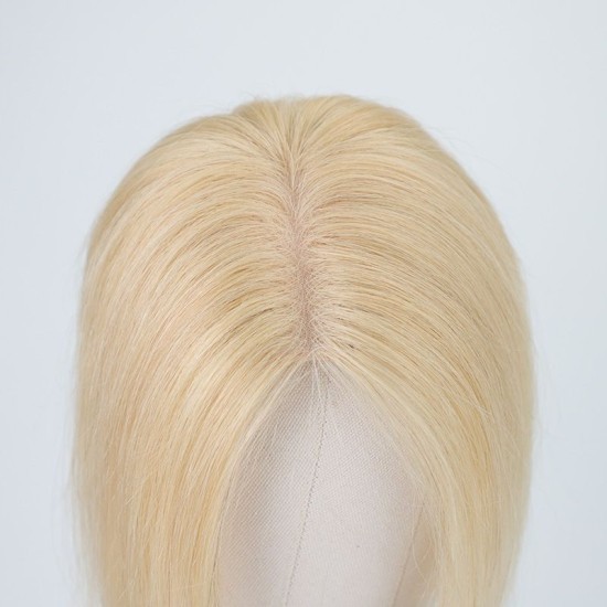 Bangs Frontal Full Hand-Tied Human Hair Topping Platinum Hair System for Hair Loss Lightweight Breathable Hair Thickening Sanch