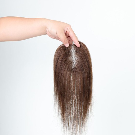 Bangs Frontal Full Hand-Tied Human Hair Topping Platinum Hair System for Hair Loss Lightweight Breathable Hair Thickening Sanch
