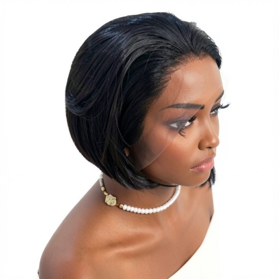 13x4 Front Lace Wig | Black Short Hair | Natural Hairline