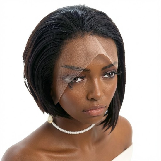 13x4 Front Lace Wig | Black Short Hair | Natural Hairline
