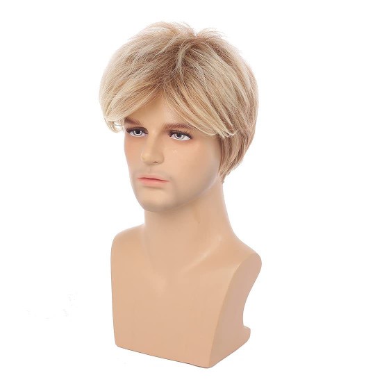 Men's Fashion Synthetic Short Full-Body Wig - Voluminous Mechanically Textured Hairpiece