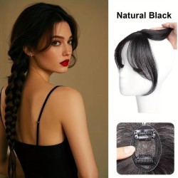 Barely Visible Frontal Hairpiece for Women - Natural French Air-Top Hairline Solution to Cover Gray Hair with Realistic Human Hair Filaments