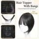 Barely Visible Frontal Hairpiece for Women - Natural French Air-Top Hairline Solution to Cover Gray Hair with Realistic Human Hair Filaments