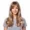 Long Hair Full Headpiece | Curtain Bangs Wavy Dynamic Style | Realistic Natural Lazy Look Wig