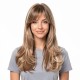 Long Hair Full Headpiece | Curtain Bangs Wavy Dynamic Style | Realistic Natural Lazy Look Wig