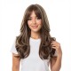 Long Hair Full Headpiece | Curtain Bangs Wavy Dynamic Style | Realistic Natural Lazy Look Wig