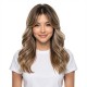Long Hair Full Headpiece | Curtain Bangs Wavy Dynamic Style | Realistic Natural Lazy Look Wig