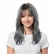 Long Hair Full Headpiece | Curtain Bangs Wavy Dynamic Style | Realistic Natural Lazy Look Wig