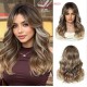 Full Wig for Women with Natural Babylash Bangs, Long Wavy Curls, Lazy Chic, Complete Headpiece