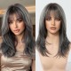 Full Wig for Women with Natural Babylash Bangs, Long Wavy Curls, Lazy Chic, Complete Headpiece