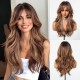 Full Wig for Women with Natural Babylash Bangs, Long Wavy Curls, Lazy Chic, Complete Headpiece