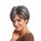 Dark gray short bob full head wig, made of 100% human hair