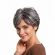 Dark gray short bob full head wig, made of 100% human hair