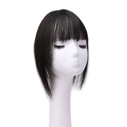 Women's Hairpiece Top with Bangs for Fringe Coverage and Hairline Concealment – Lightweight Styling Patch