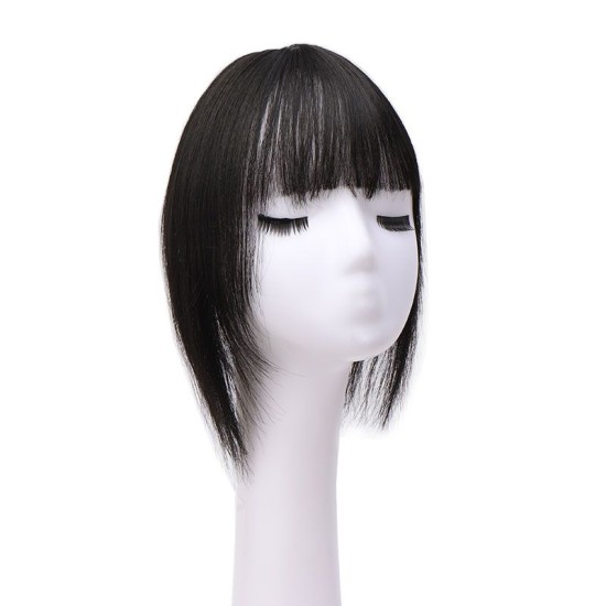 Women's Hairpiece Top with Bangs for Fringe Coverage and Hairline Concealment – Lightweight Styling Patch